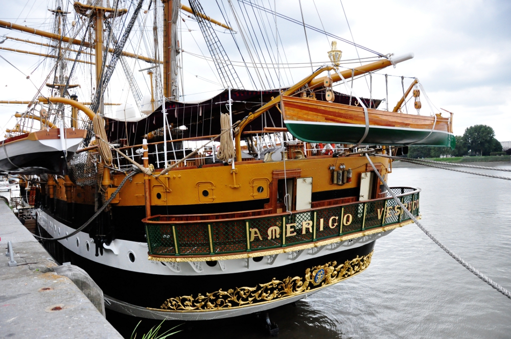 Amerigo Vespucci w Antwerpii - rufa żaglowca