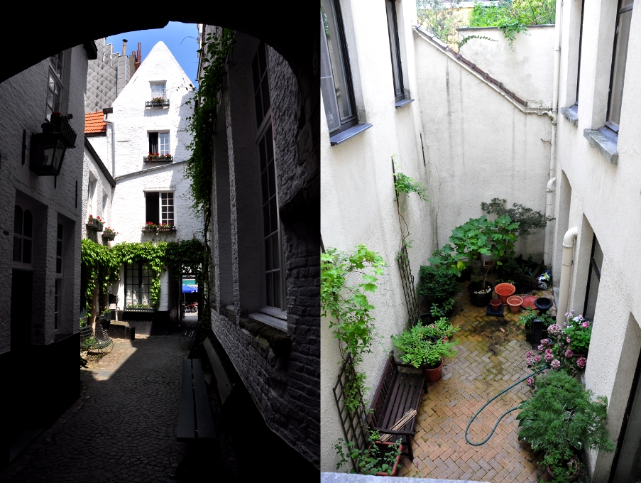 Podwórka w zabytkowym centrum Antwerpii